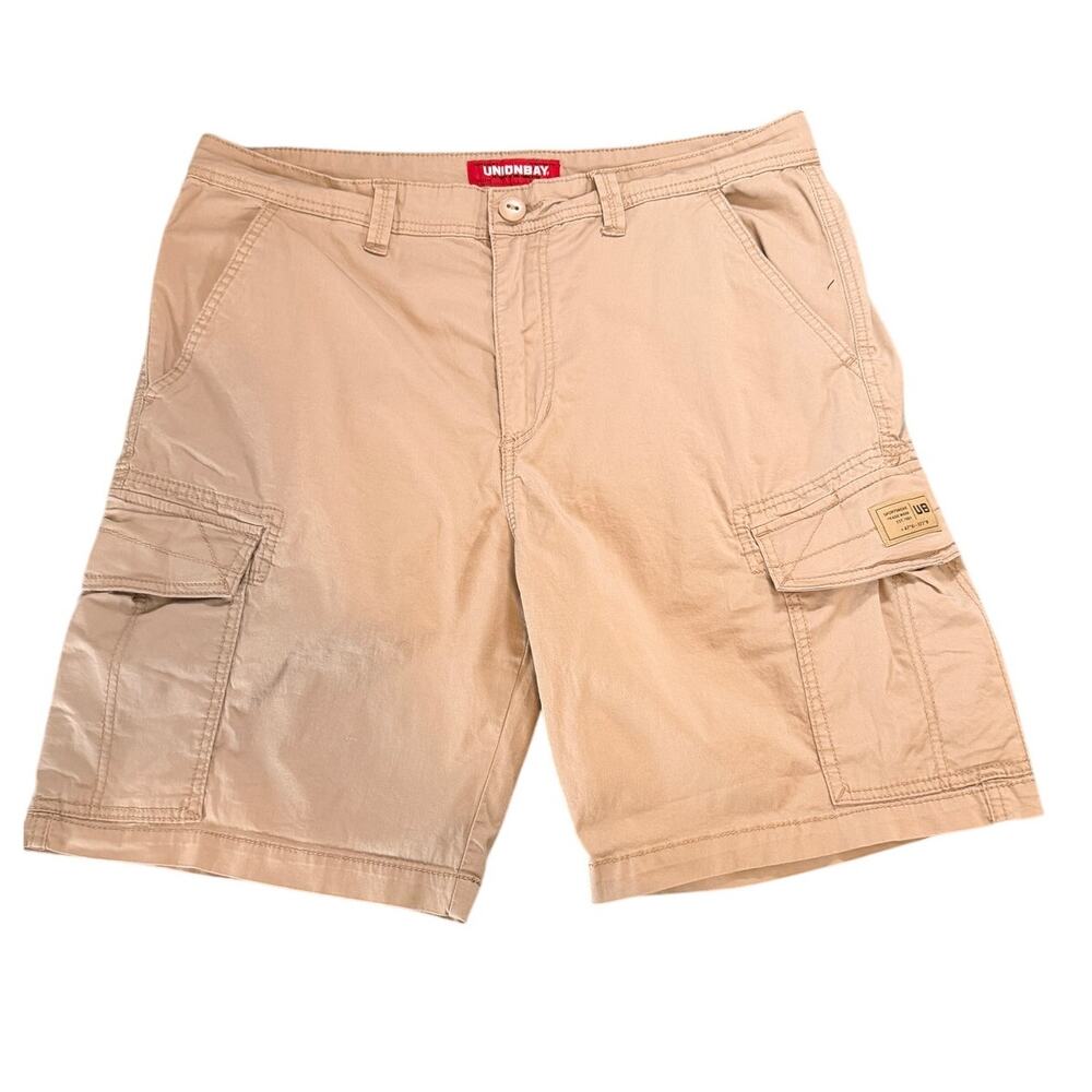 Unionbay Men’s Cargo Shorts Size 36 Khaki Tan Stretch Cotton Utility